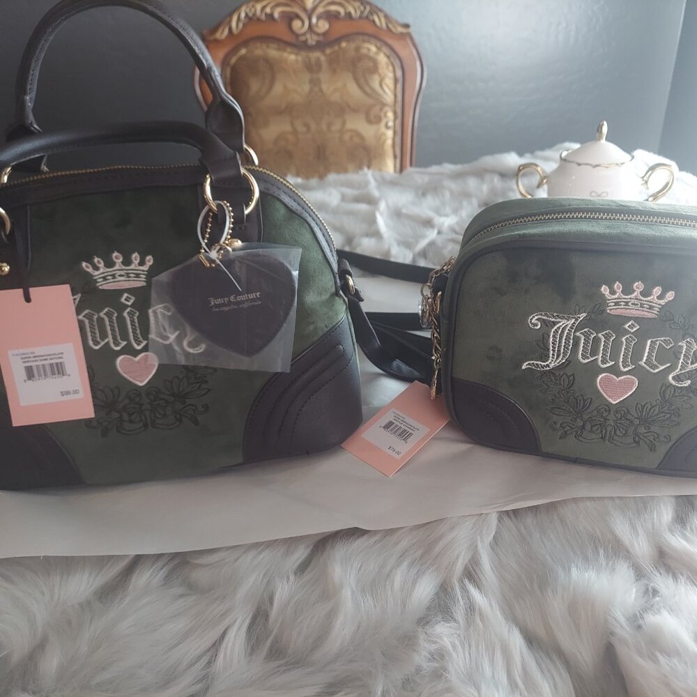 Juicy Couture Green Satchel & Bowler Set